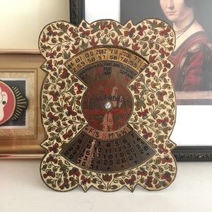 Vintage handmade metal perpetual calendar
